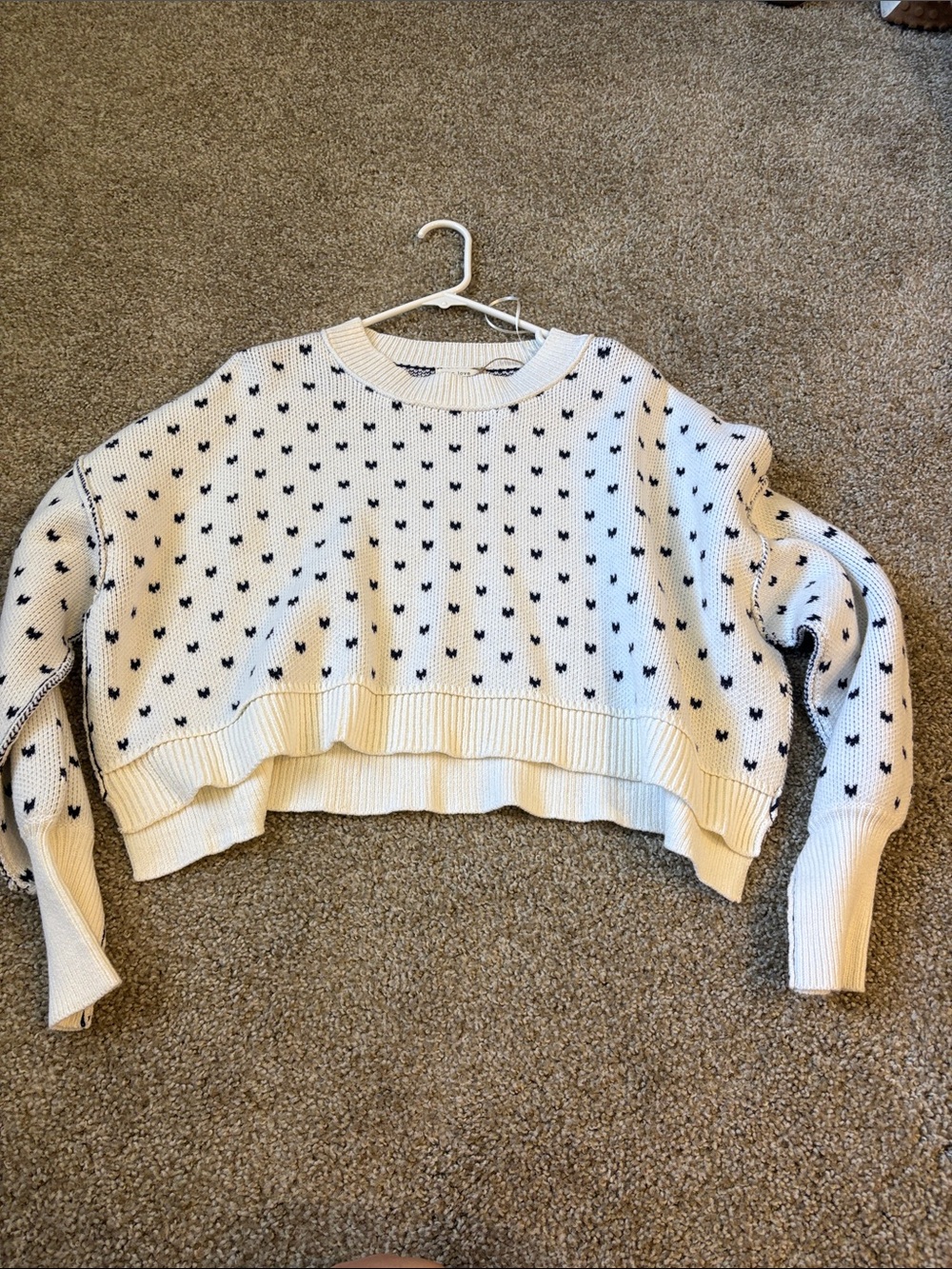 Printed cropped sweater
